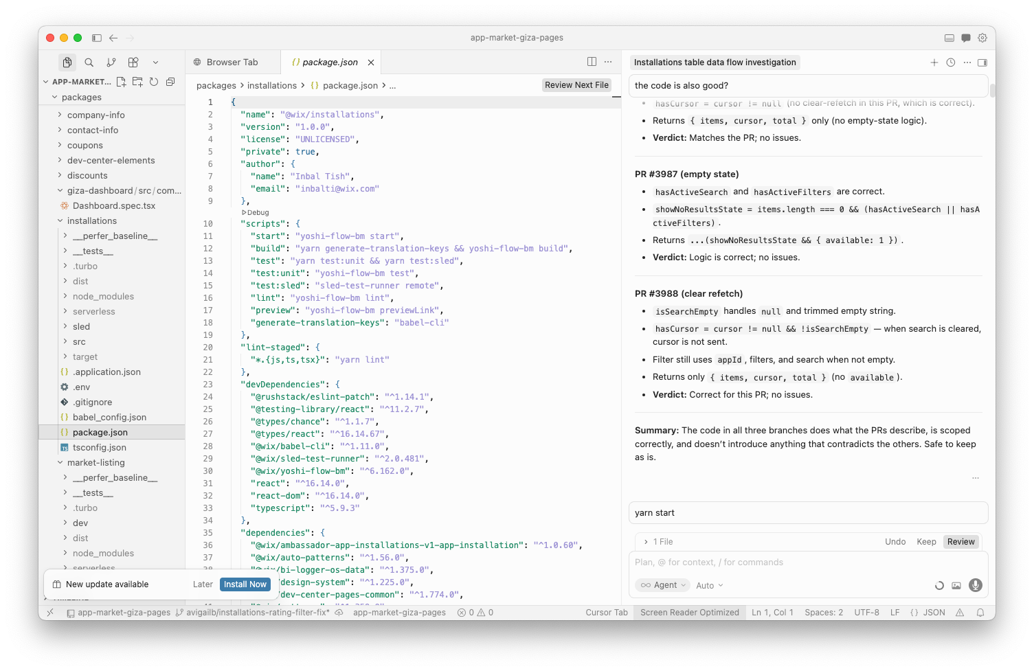 Added features and fixed bugs using Cursor