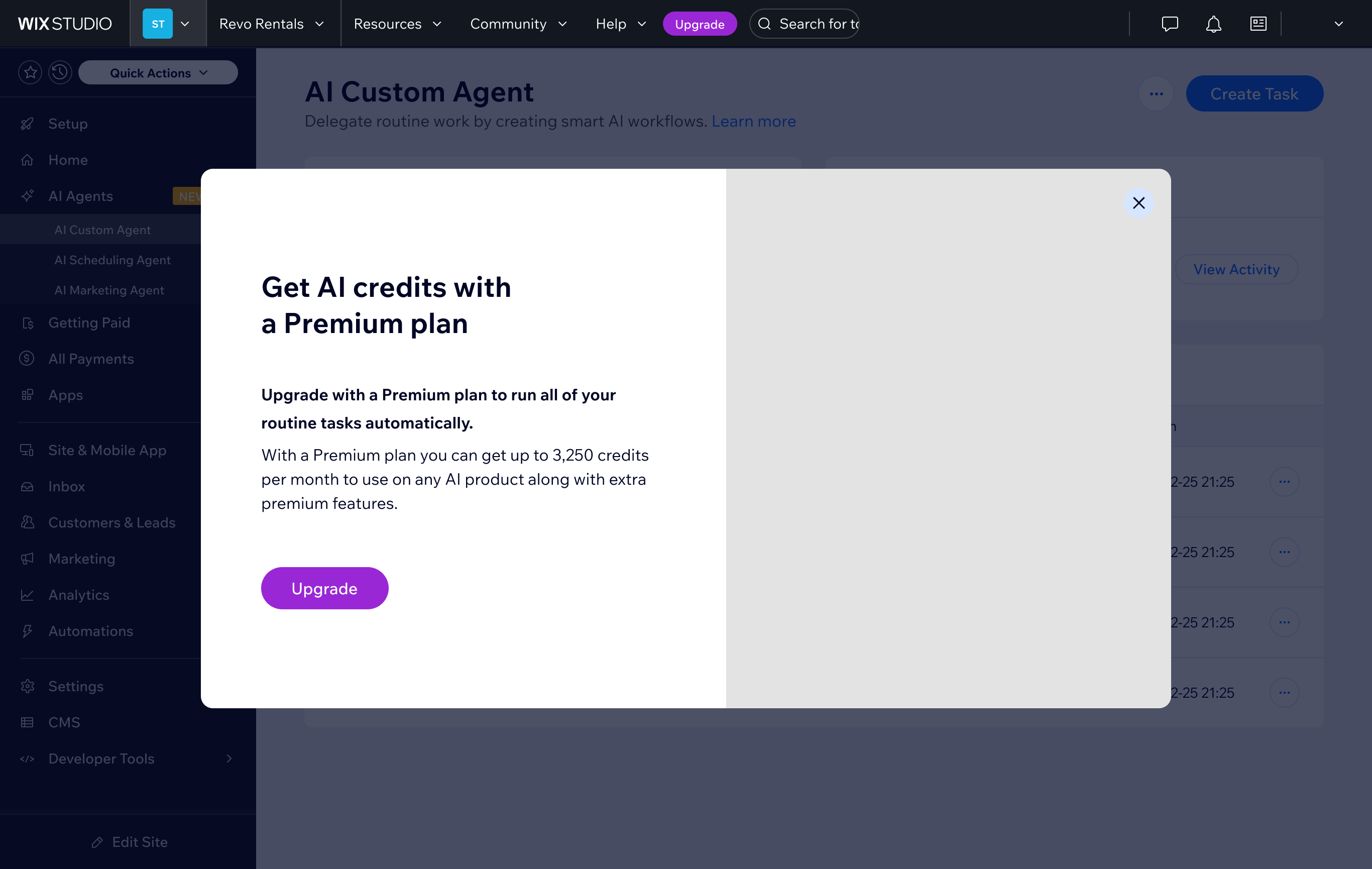 Paywall modal for free users - the first paragraph is product-specific, and the 2nd is generic. The image was up for the verticals.