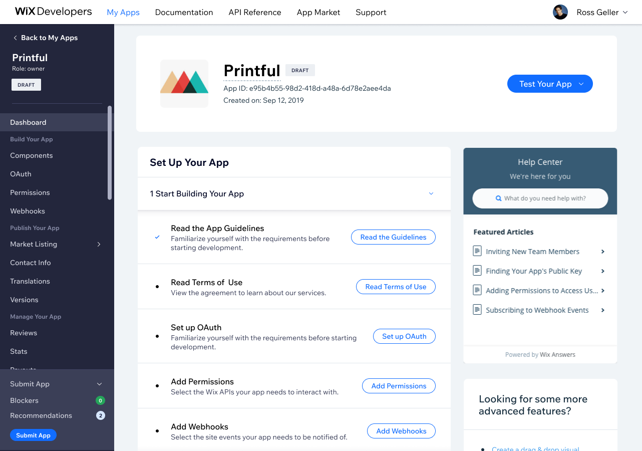 Widget view — zero blockers, submission enabled
